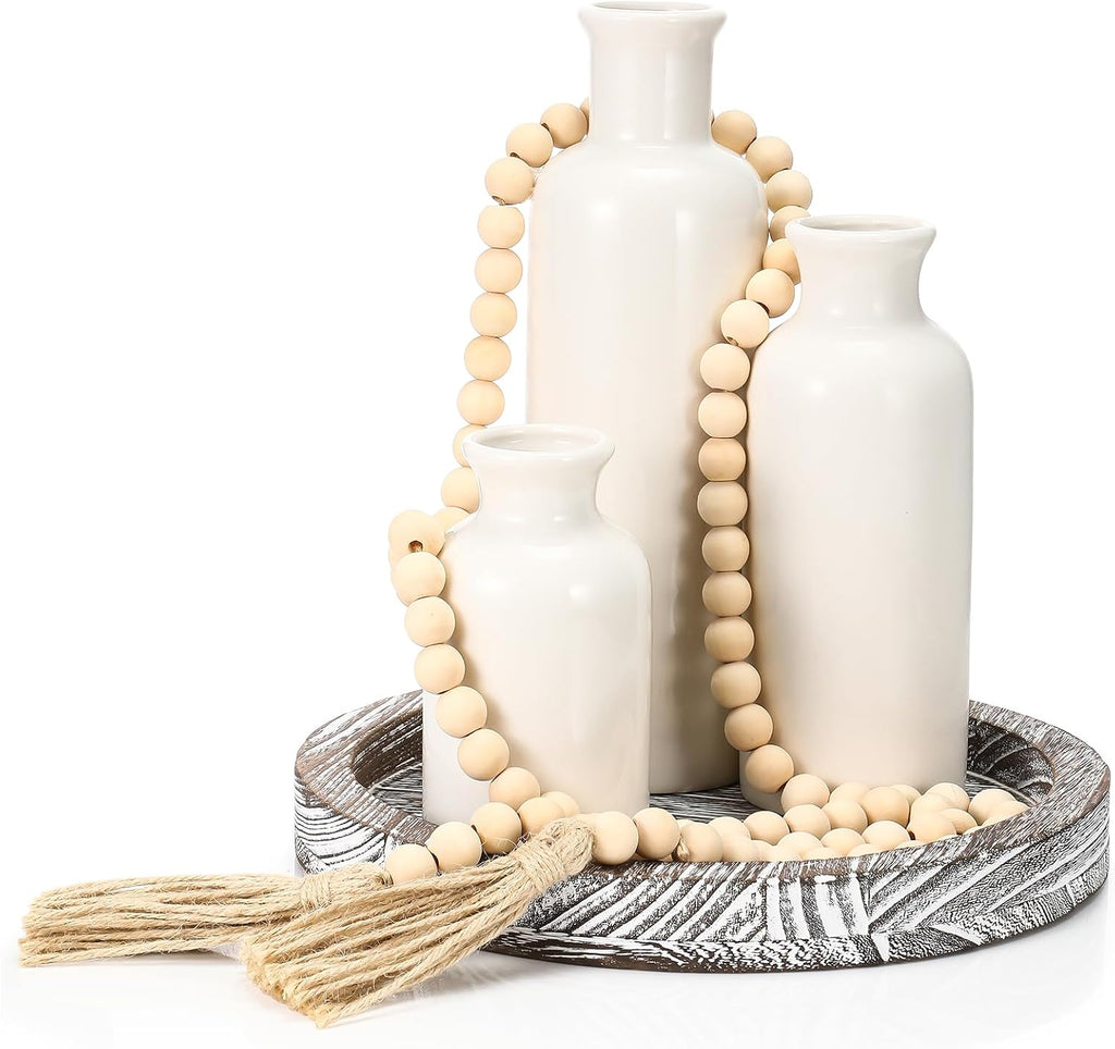 coffee table decor set, gray white, main product view