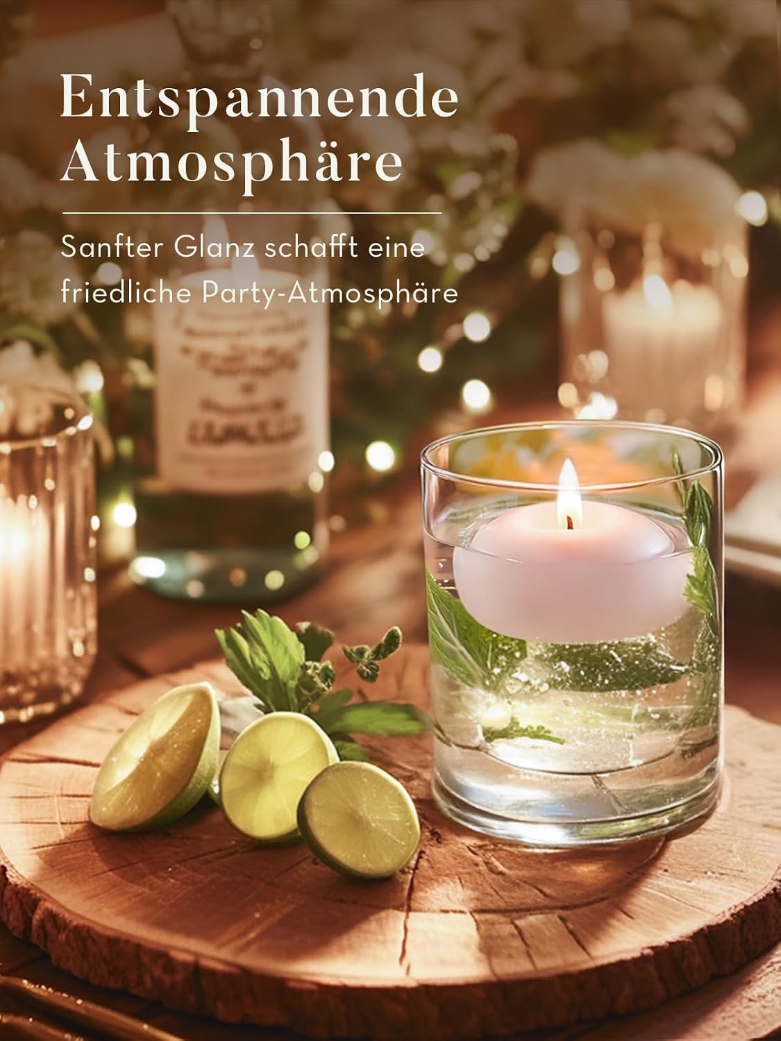 Ashlux White Floating Candles 2 inch, 24 Pack Floating Candles 5-6 Hours Long Burning, Unscented Floating Candle for Centerpieces, Wedding, Christmas Lights, Romantic Night for Her/Him Set
