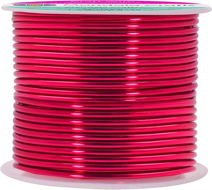 Mandala Crafts 13 Gauge Anodized Aluminum Craft Wire for Jewelry Making - 60 FT Colored Flexible Raspberry Wire - Bendable for Bonsai Armature Crafting Sculpting