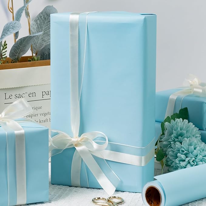 Garbendy Gift Wrapping Paper Roll-Solid Color Pearly-Lustre Paper,Perfect for Wedding, Valentine's Day,Birthday, Christmas,Baby Shower, Party - 17 Inch X 33 Feet