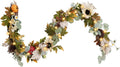 6ft fall garland with lights, sunflower pumpkin daisy, main product view