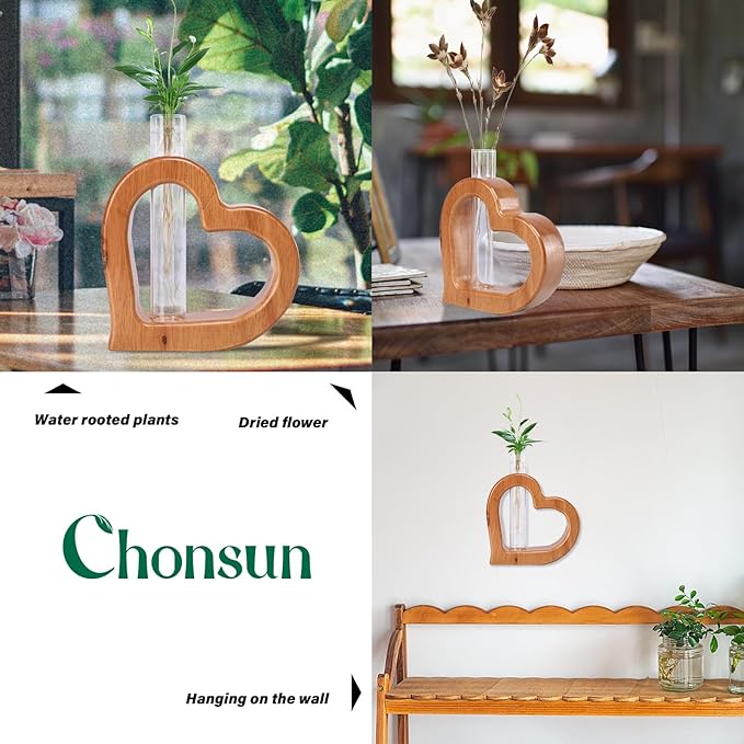 Plant Propagation Stations Plant Terrariums Wall Hanging Planters Plants Stand Indoor with Glass Test Tube Planter Wall Decor Gifts for Girl Women Mom