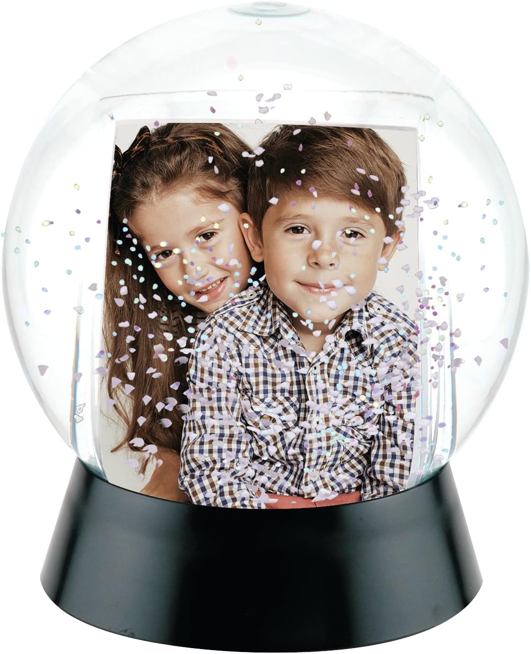 Neil Enterprises Inc. Sphere 2-Photo Snow Globe with Black Base