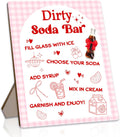 Dirty Soda Bar Sign for Baby Shower, She's Ready To Pop Wooden Menu and Recipe Board, 8x10 Inch Pink Tabletop Welcome Sign, Beverage Setup Decor for Gender Reveal or Wedding Party
