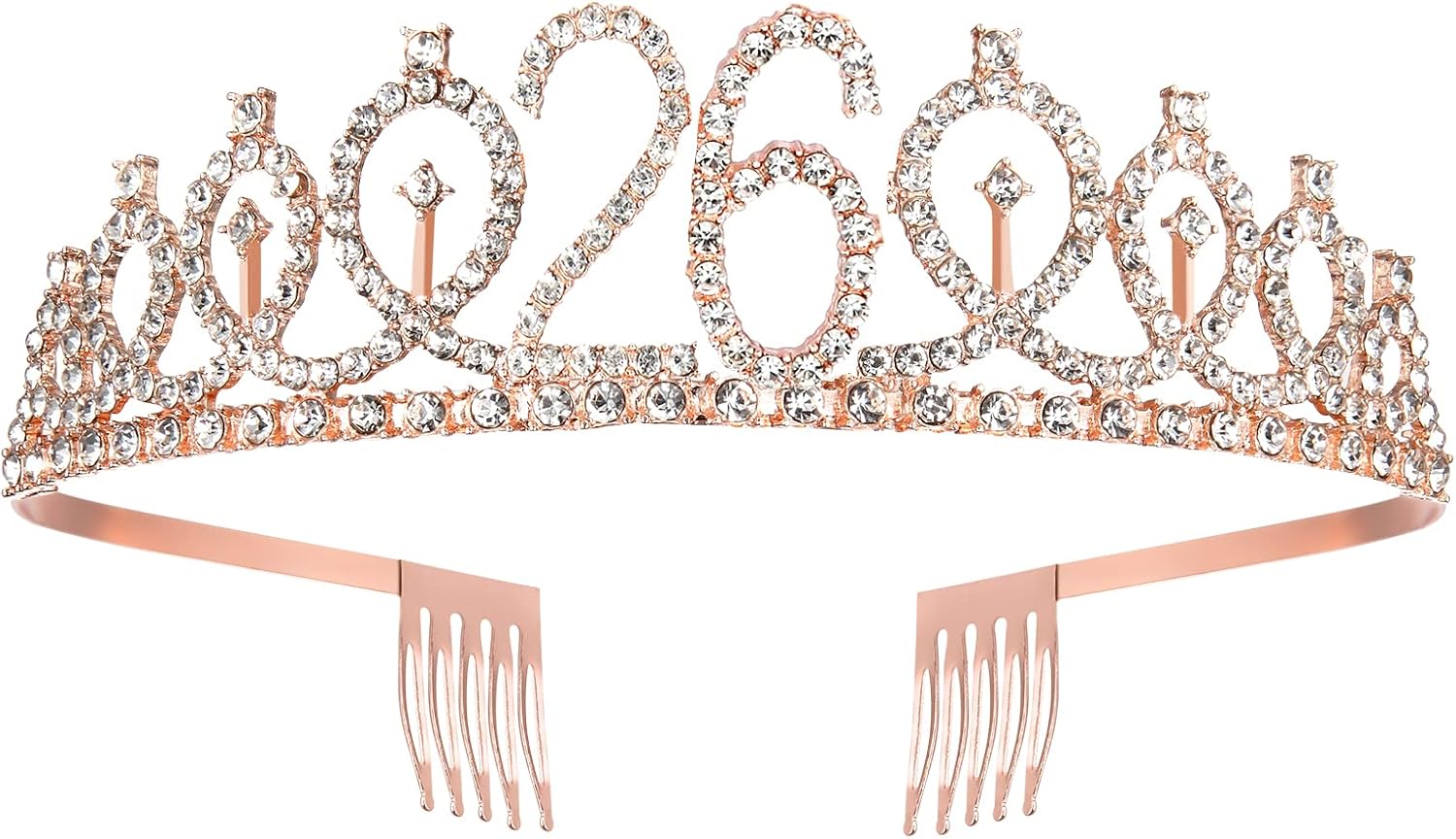 Rose Gold Birthday Tiara and Sash for Woman, Fabulous 26th Birthday Party Favor