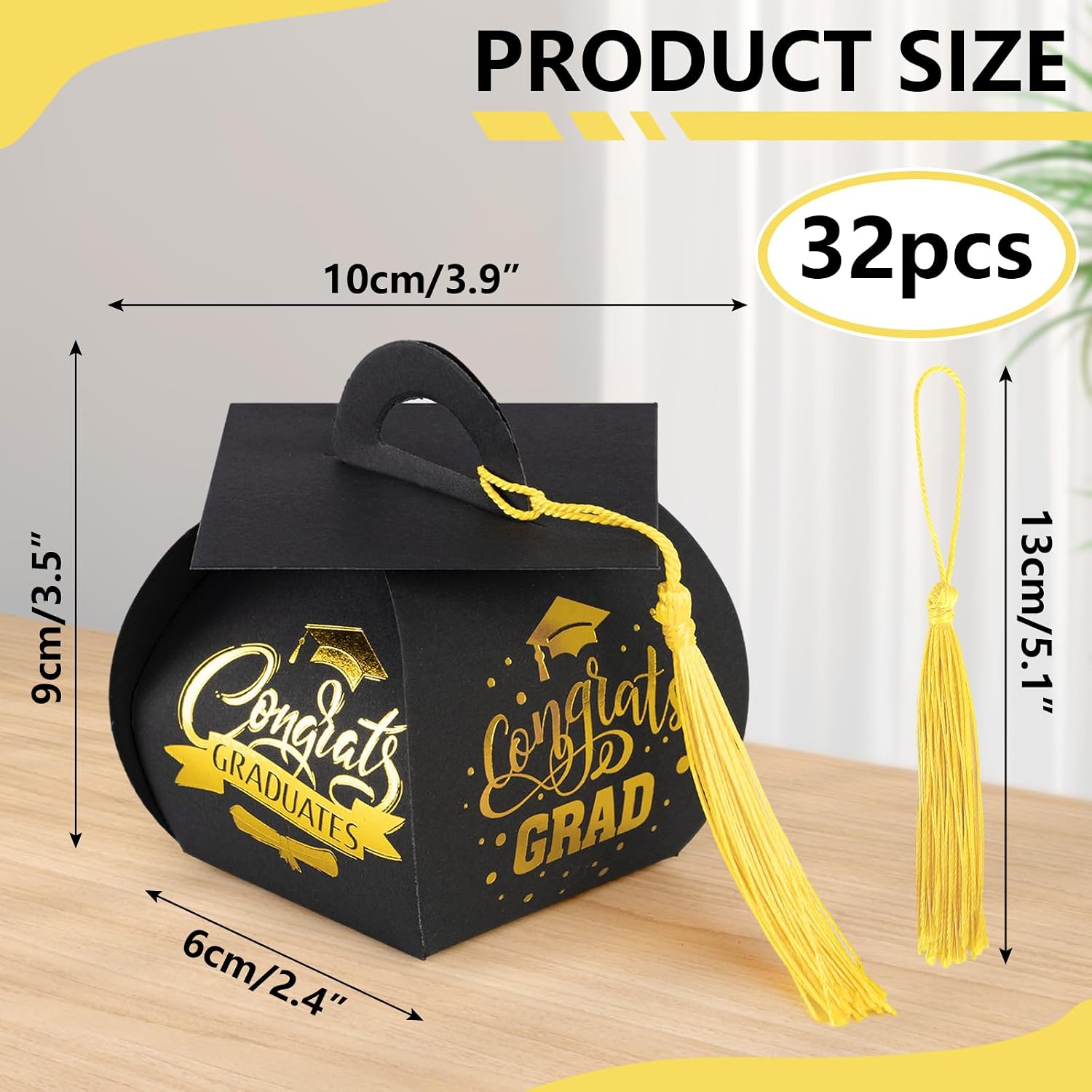 32 Pcs Graduation cap gift box Graduation party favors mini cap candy boxes Class of 2026 Grad hat favor boxes for Graduation party decoration supplies