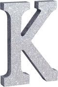 TONIFUL 8 Inch Silver Glitter Letter K Table Centerpiece A-Z Silver Birthday Party Decorations,Silver Alphabet K for Birthday,Chrismas,Graduation,Bridal Shower,Wedding,Anniversary Party Supplies