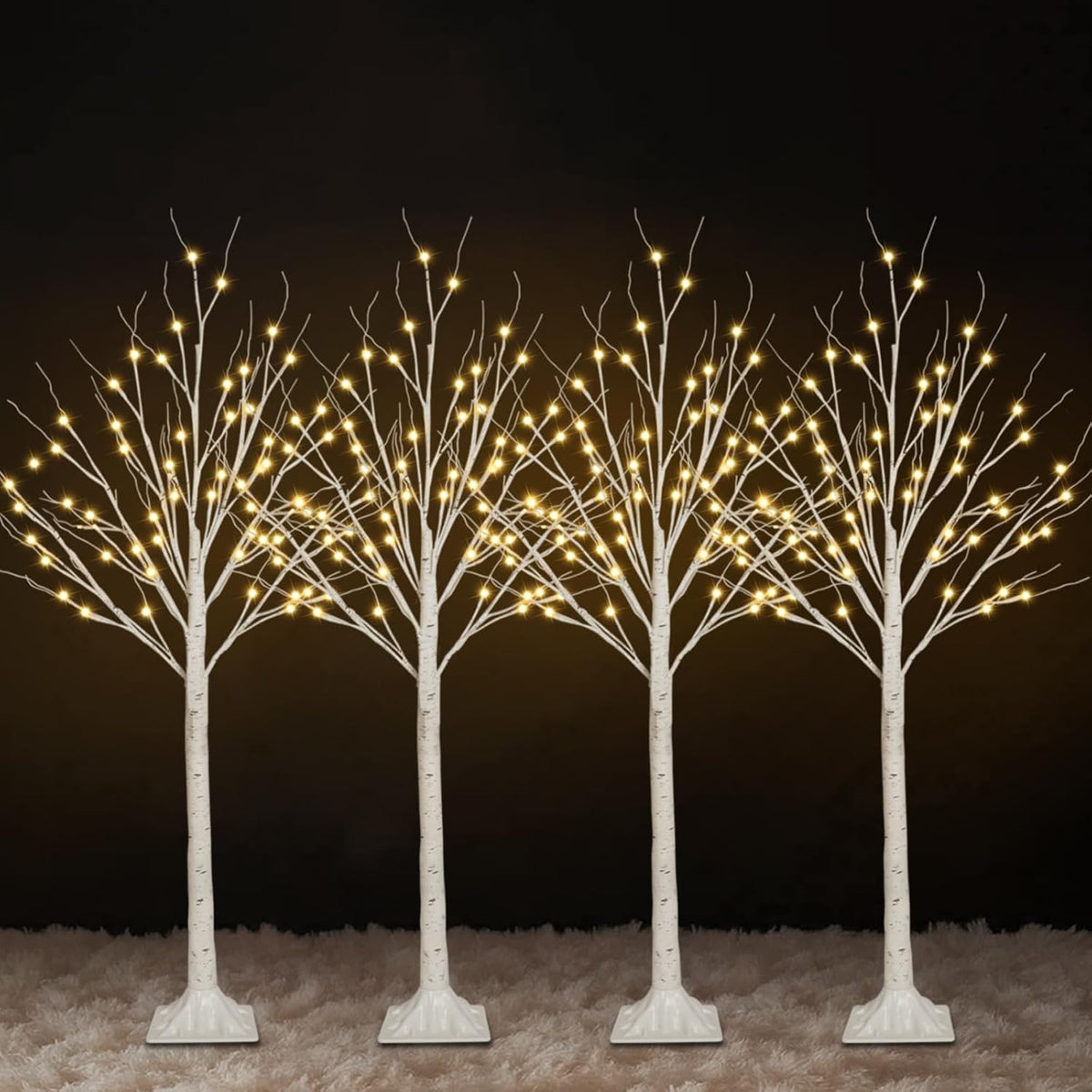 4ft lighted birch trees, 192 led twinkling trees, main product view