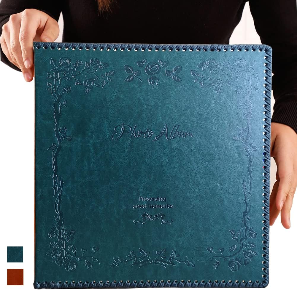 Photo Album Self Adhesive Pages, Large Magnetic Self-Stick Picture Album with...