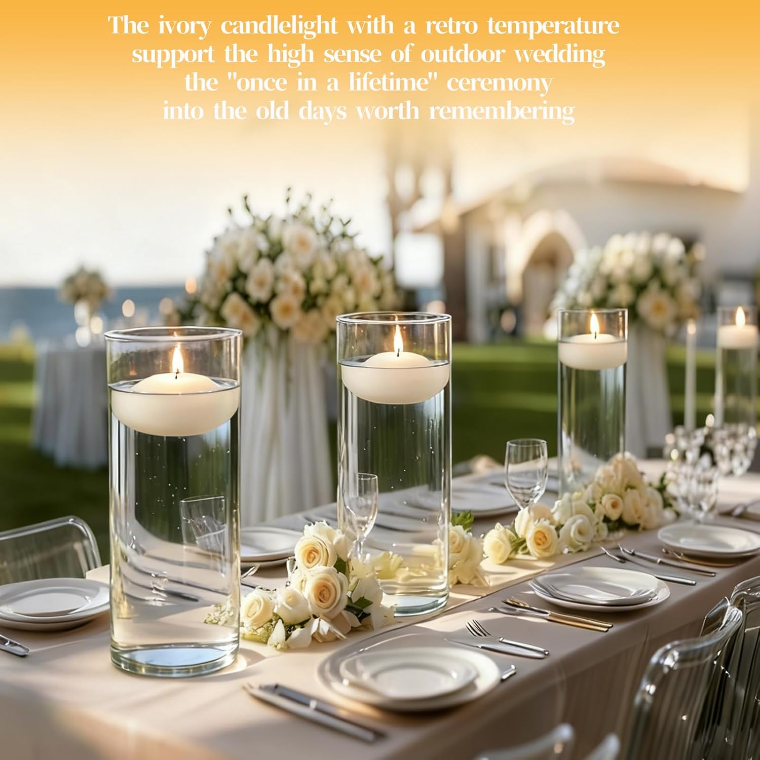 36 Pack Floating Candles,2 inch Ivory Unscented Dripless Floating Candle for Centerpieces,5-6H Burning 2" Water Candles Bulk for Cylinder Vases,Weddings,Christmas Party,and Holiday