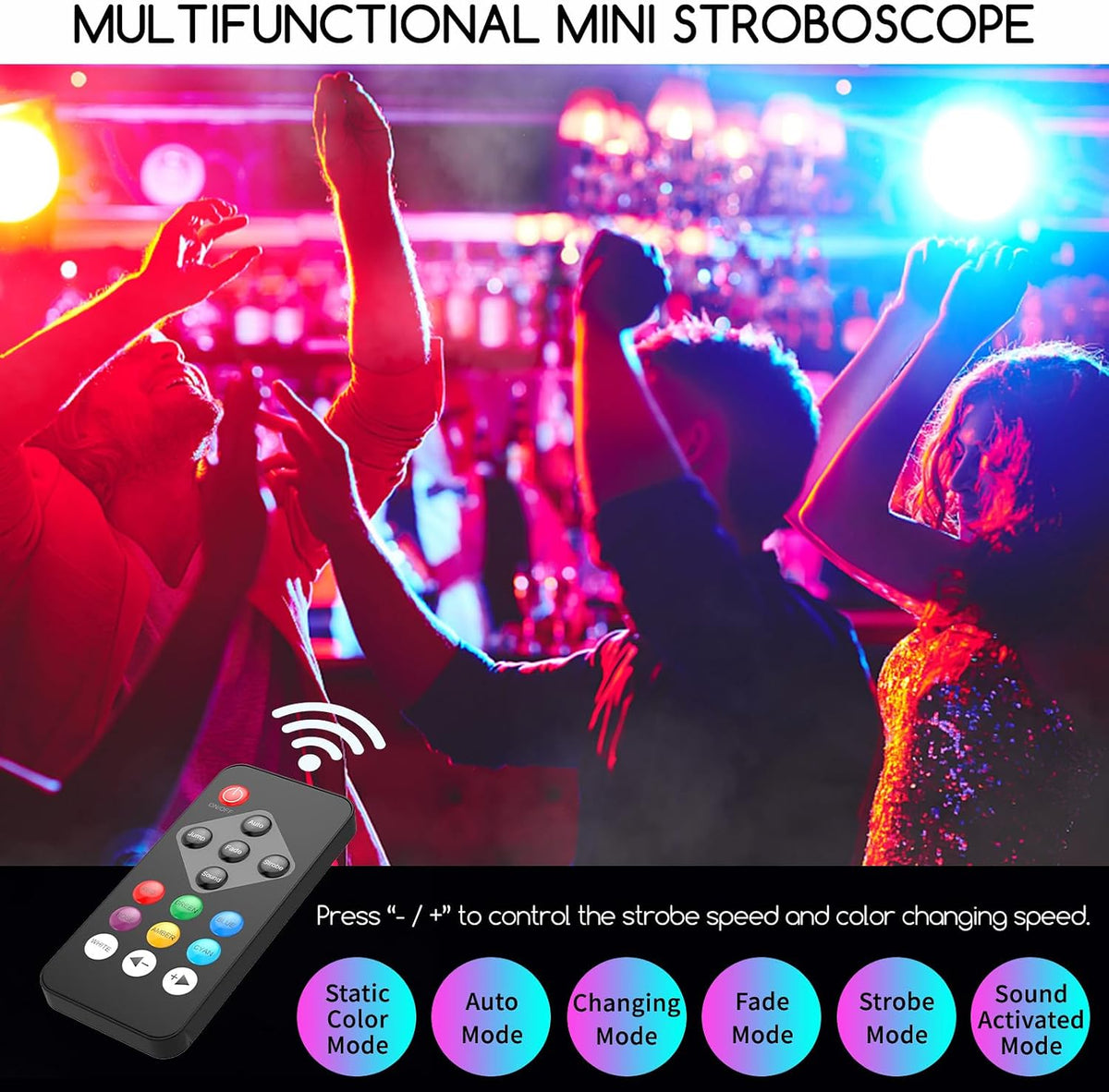 Strobe Lights Halloween, Telbum Colorful Strobe Light for Parties, Super-Brig...
