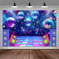 Dance Party Backdrop Retro 80s 90s Theme Stage Dance Ball Music Birthday Party Decoration DJ Photography Background 5 x 3 ft for Baby Shower Picture Photo Shoot Polyester Fabric,Multi1