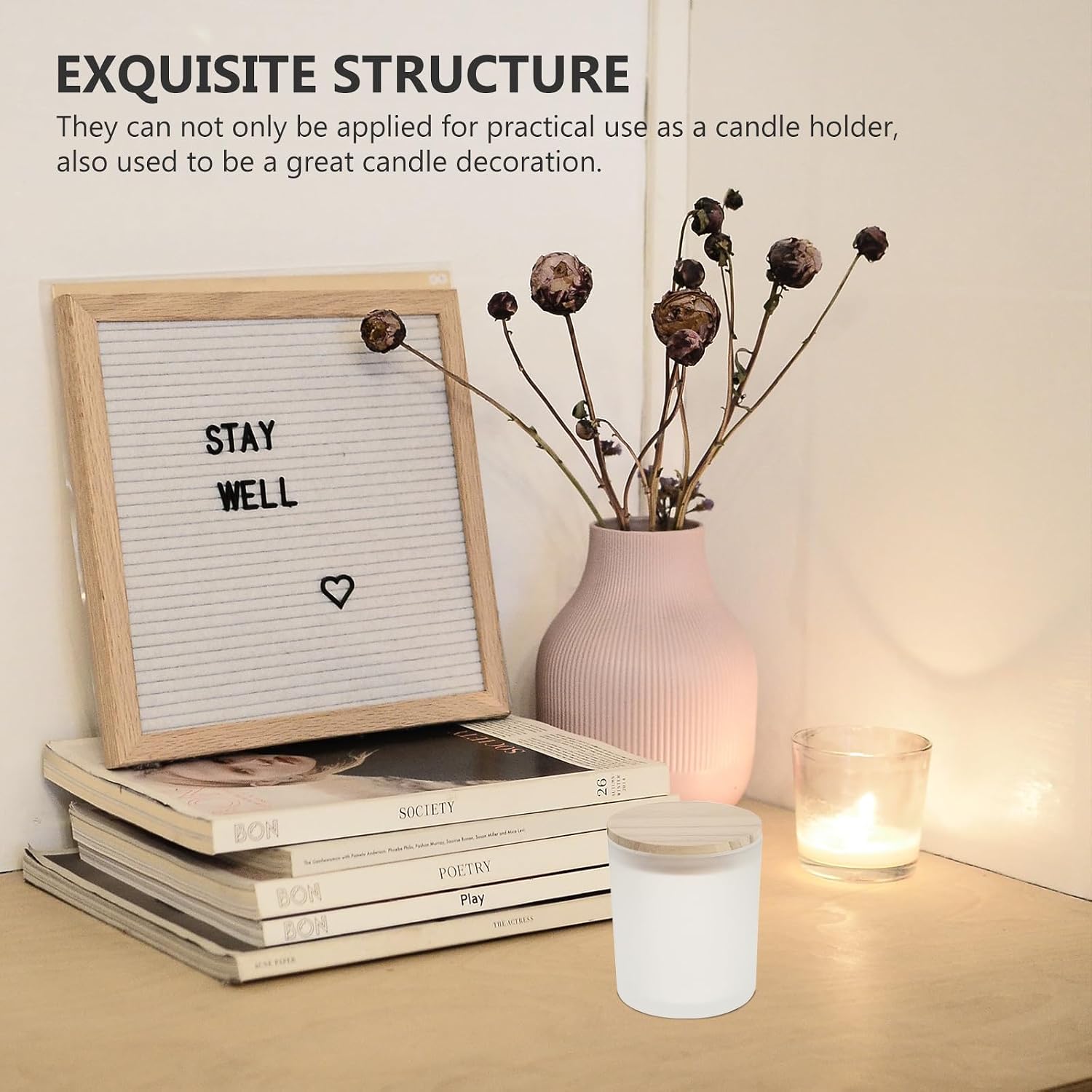 2pcs Creative Glass Candle Cups with Pine Covers Empty Candle Holders for Wedding and Banquet Decor Portable and Easy to Carry for Aromatherapy and Home