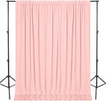 DWCN 10x7 FT Blush Pink Backdrop Curtains for Parties, Photography Backdrop Drapes with Rod Pockets for Wedding Decorations Stage Birthday Family Gatherings, 2 Panels 5ft x 7ft