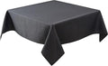 Biscaynebay Textured Fabric Square Tablecloths 70x70 Inches, Black Water Resistant Spill Proof Card Table Cloth Folding Table Cover for Dining, Kitchen, Wedding and Parties, Machine Washable