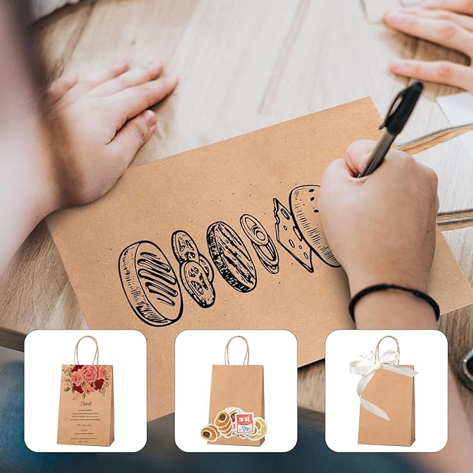 METRONIC Kraft Paper Gift Bags with Handles 8x4.75x10.5 Inch 600 Pcs | Christmas, Birthday Party Favors, Retail Shopping, Small Business Bulk | Brown Gift Wrap Bag