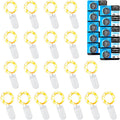 Etinga 20 Pack Fairy Lights Battery Operated String Lights, 10 LED on 3.3ft Silvery Copper Wire，for Flowers Gift Box Wedding Party Christmas Decoration (Warm White, 20 Pack)