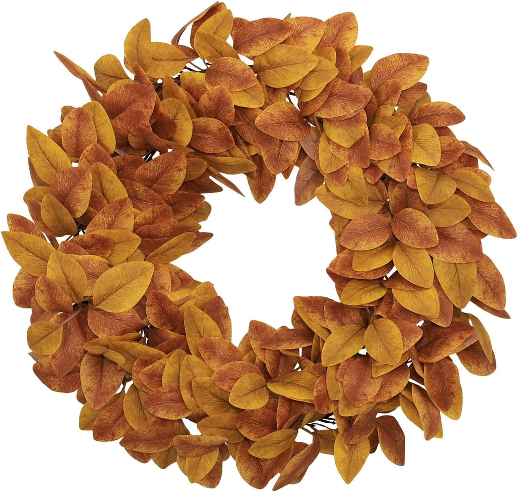 20" fall wreath for front door, artificial autumn, main product view