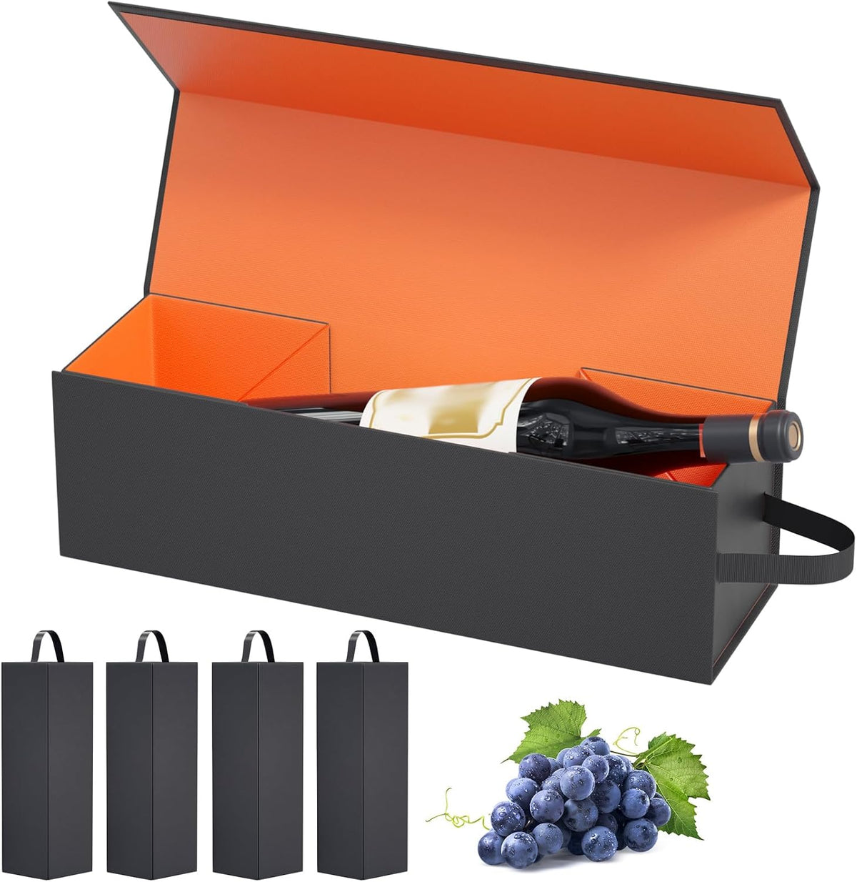 wine gift boxes 12.8" x 3.8" x 3.8",bottle, main product view