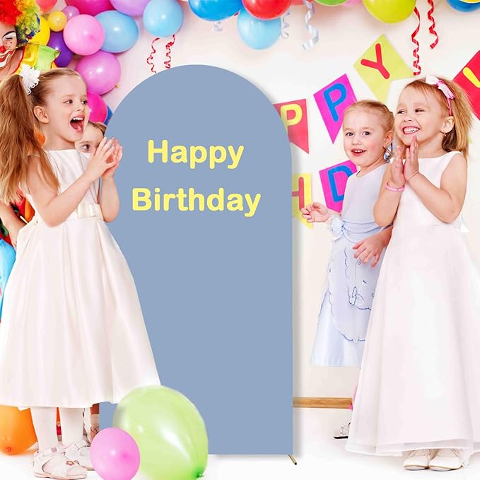 Dusty Blue Arch Cover 4ft Arch Spandex Cover for Metal Arch Backdrop Stand Wedding Arch Backdrop Cover Chiara Wall Covers Balloon Arch Covers Stretchy Bakcdrop for Baby Shower Wedding Decor