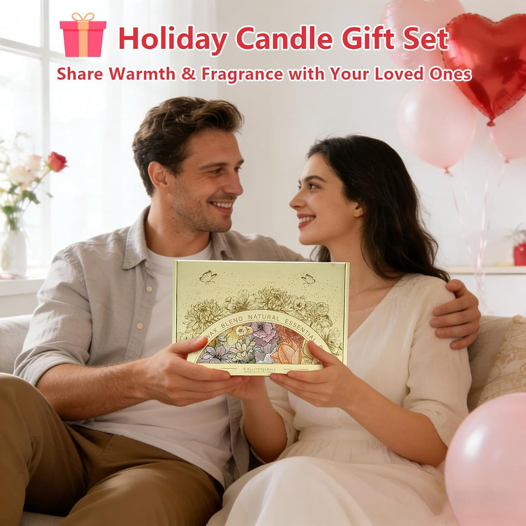 Scented Candles Gift Set, Long Lasting 6 Pack Aromatherapy Candles for Home, 42 oz 300 Hour Burn, Lavender Jasmine Vanilla Sage Sandalwood Rose Eucalyptus Mint, Gifts for Women