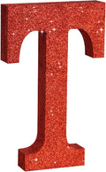 TONIFUL 8 Inch Red Glitter Letter T Table Centerpiece A-Z Red Birthday Party Decorations,Red Alphabet T for Birthday,Chrismas,Graduation,Bridal Shower,Wedding,Anniversary Party Supplies