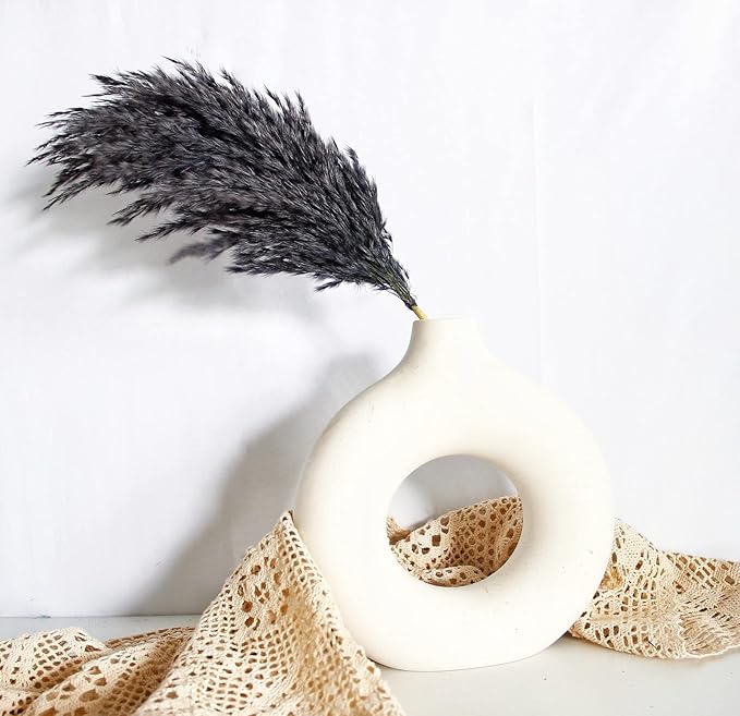 Black Pampas Grass for Home Decor - Elegant Boho Decor - Premium Quality Pampas Grass Stems - Perfect for House, Nursery, Western, Wedding, Table, and Bohemian Decor (20PCS)