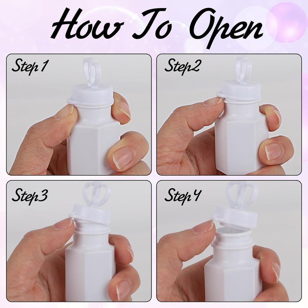 WAYASDCU 100 Sets Wedding Party Favors White Mini Bubble Bottles Greeting Card Goodie Bag Wedding Bubbles for Guests, Anniversary, Engagement, Celebration