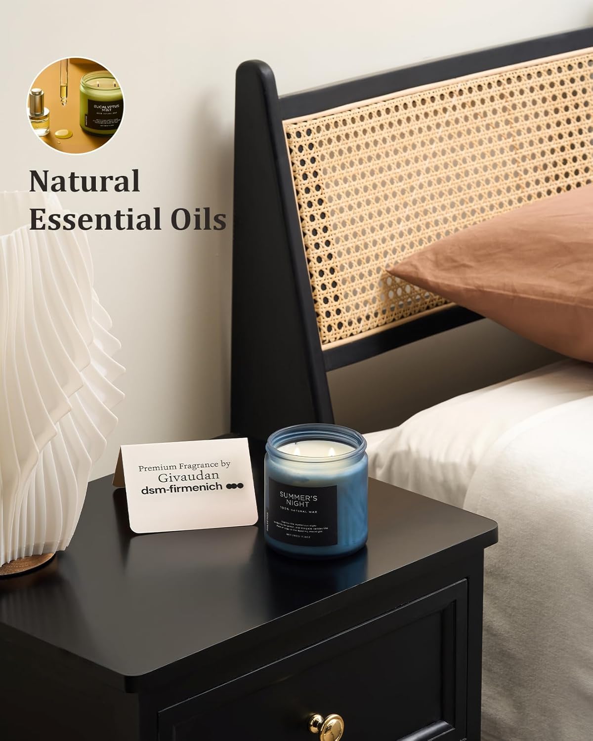 M&SENSE Summer's Night Home Scented Candles, 11.6oz Natural Organic Soy Wax, 70 Hours Long Burning, Non Toxic Aromatherapy Candle, Highly Men Scented for Bathroom Bedroom, Romantic Smelling for Men
