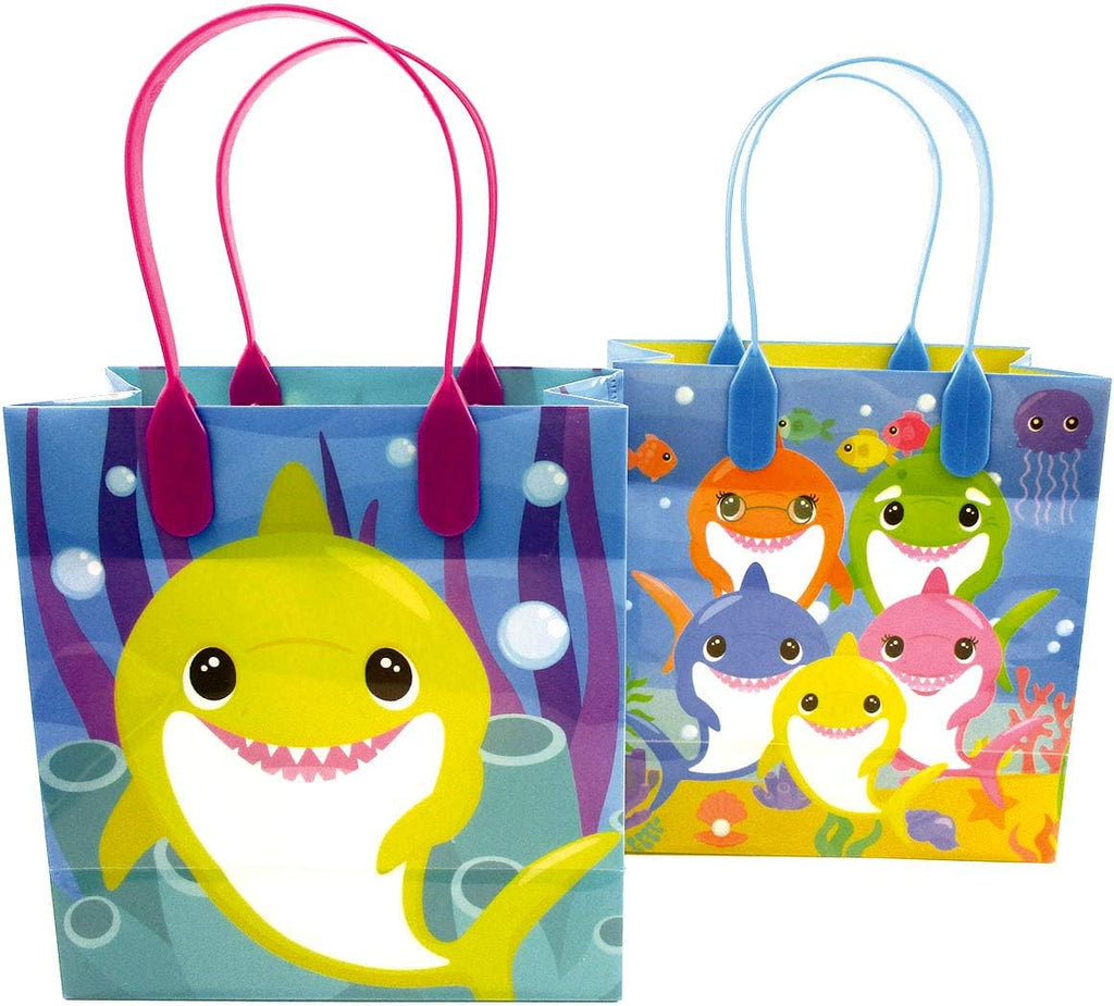 TINYMILLS Shark Birthday Party Favors Set for Kids, 108 Piece Shark Party Supplies with 12 Goodie Bags, 24 Stampers, 12 Sticker Sheets, 12 Coloring Books and 48 Crayons, Shark Party Favor Pack