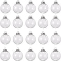 20 Pcs Clear Plastic Fillable Ornament Balls, Removable Top Clear Hanging Ornaments Ball, DIY Plastic Ornaments Round Balls, Perfect for Decoration On Christmas Trees, Wedding, Party (60 mm)