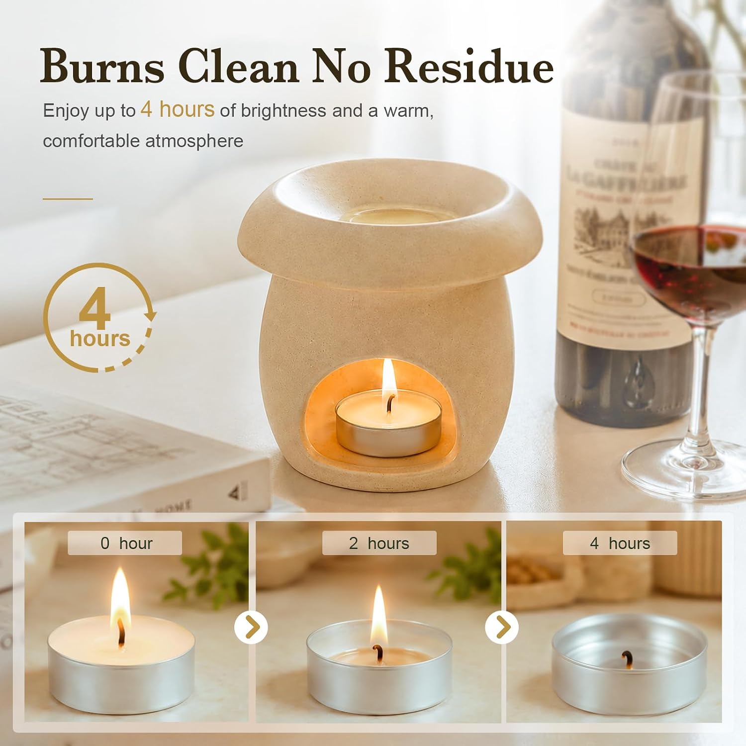 Tea Lights Candles 80 Pack, 4 Hour Palm Wax White Tealight Candle Bulk for Home, Natural Unscented Small Votive for Wax warmer, Smokeless and Dripless Tea Light for Wedding, Shabbat, Emergency