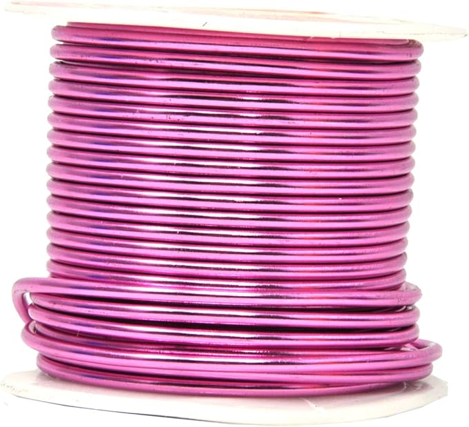 Mandala Crafts 12 Gauge Anodized Aluminum Craft Wire for Jewelry Making - 276 FT Colored Flexible Silver Copper Black Pink Ice Blue Red Wire - Bendable for Bonsai Armature Crafting Sculpting