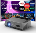 Smart LED 4K Projector Daylight HDR WiFi 6 Bluetooth Google TV, 2300ANSI Daytime Movie Gaming Projectors 4K Ultra HD Home Theater Ceiling with Auto Focus Keystone Zoom Airplay HDMI ARC USB Apps Dolby