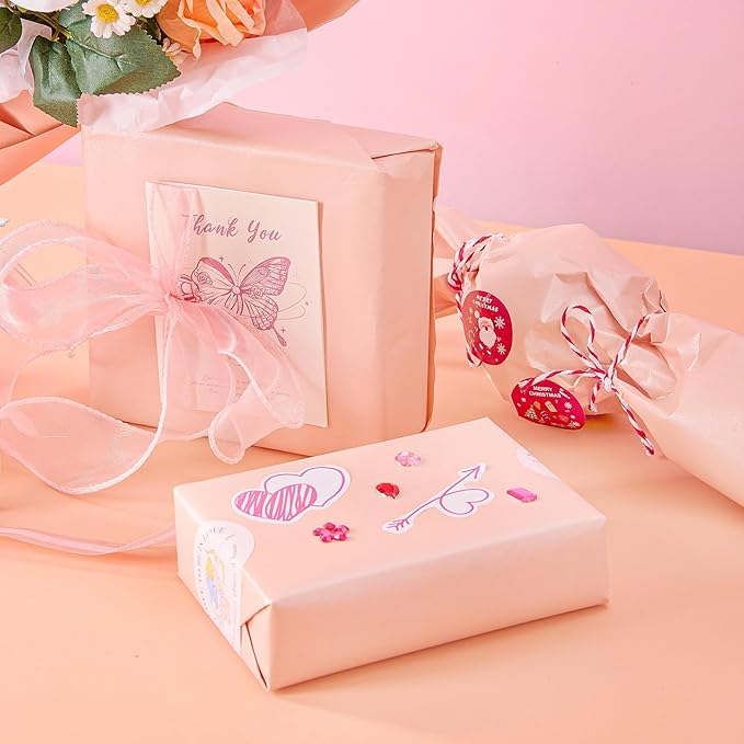Matte Wrapping Paper Roll - Solid Color Pearly 17.3Inches X 39.4Feet Pink Shimmer Gift Wrapping Paper Roll Elegant Lustre Paper for Wedding,Valentine's Day,Birthday, Christmas,Baby Shower PAP11PK