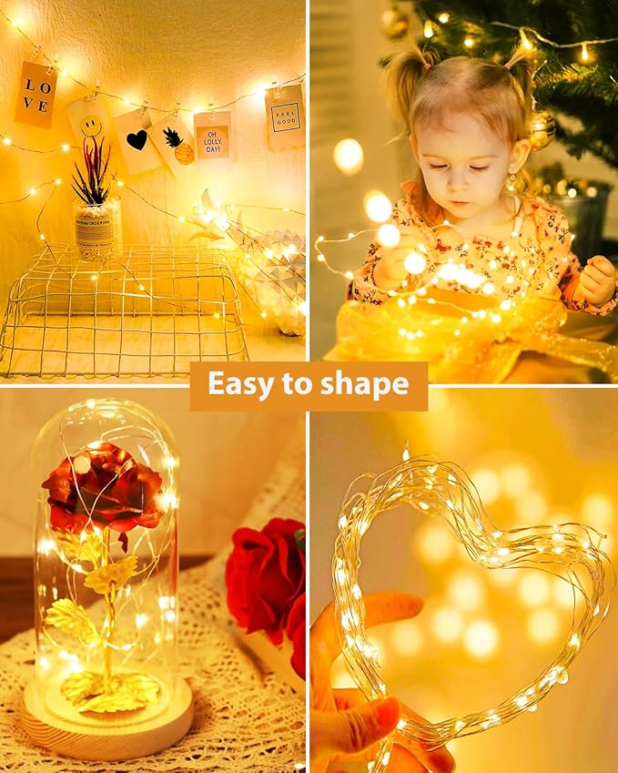 btfarm 12 Pack LED Fairy Lights Battery Operated, 7ft 20LED Mini String Lights Waterproof, Silver Wire Firefly Starry Lights Bulk for Mason Jars Crafts Table Centerpieces Party Christmas, Warm White