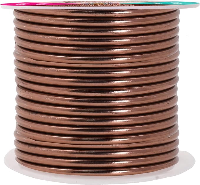 Mandala Crafts 10 Gauge Anodized Aluminum Craft Wire for Jewelry Making - 32 FT Colored Flexible Light Brown Wire - Bendable for Bonsai Armature Crafting Sculpting
