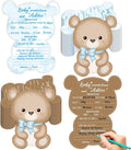 50PCS Teddy Bear Baby Shower Game Set Baby Shower Prediction and Advice Card We Can Bearly Wait Decorations Wishes Card Supplies for Gender Neutral Game Party Activity