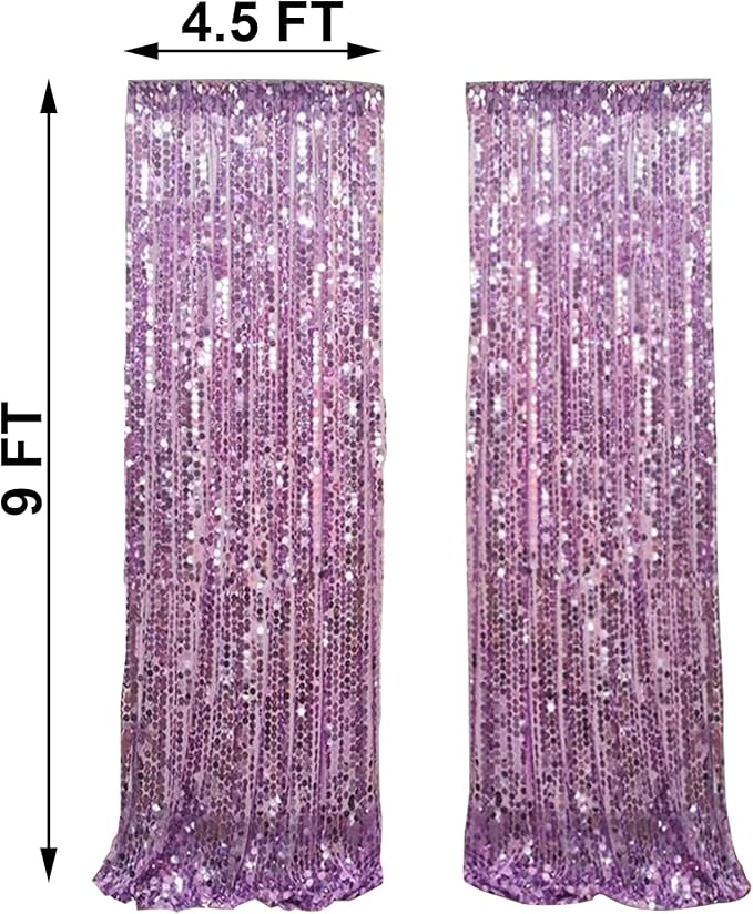 9x9FT Big Sequin Purple Backdrop Curtains, Sequin Photo Backdrop Payette Backdrop Curtain Panels, Shimmer Fabric Photography Backdrop for Wedding Party Christmas Decoration