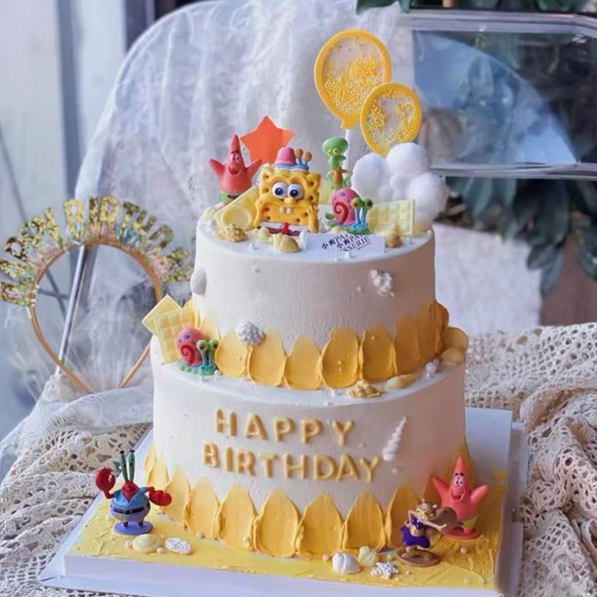 Movie Sponge Baby Garage kit Cake Ornament (Sponge Baby 8pcs)
