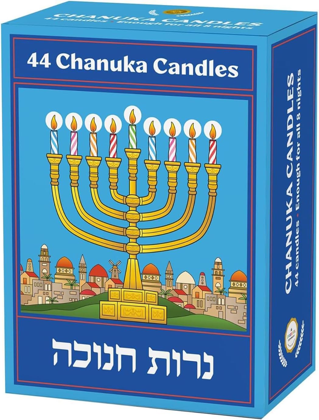 The Dreidel Company Pastel Blue Jerusalem Hanukkah Candles Menorah Candles Chanukah Candles 44 for All 8 Nights of Chanukah Standard Size Chanukah Candle Fits Most Menorahs