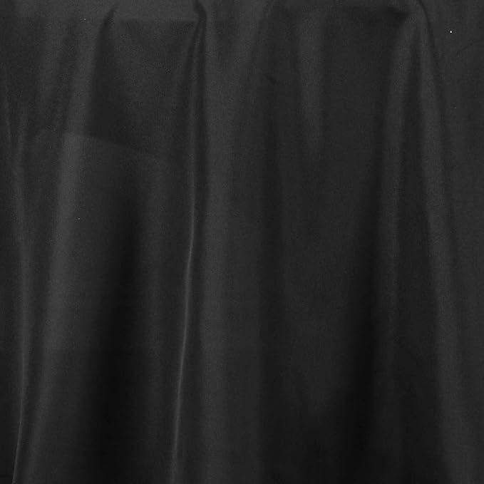 Efavormart Round Tablecloth, 120 Inch Stain & Wrinkle Resistant Washable Table Cloth, Decorative Polyester Fabric Table Cover for Banquet, Wedding, Dining - Black