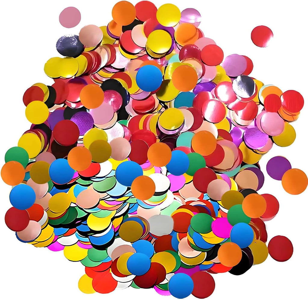 Rainbow Metallic Foil Confetti 8000 Pcs Multicolor Shiny Round Table Confetti for Fill Balloon Wedding Graduation Party Decorations,60g of pack