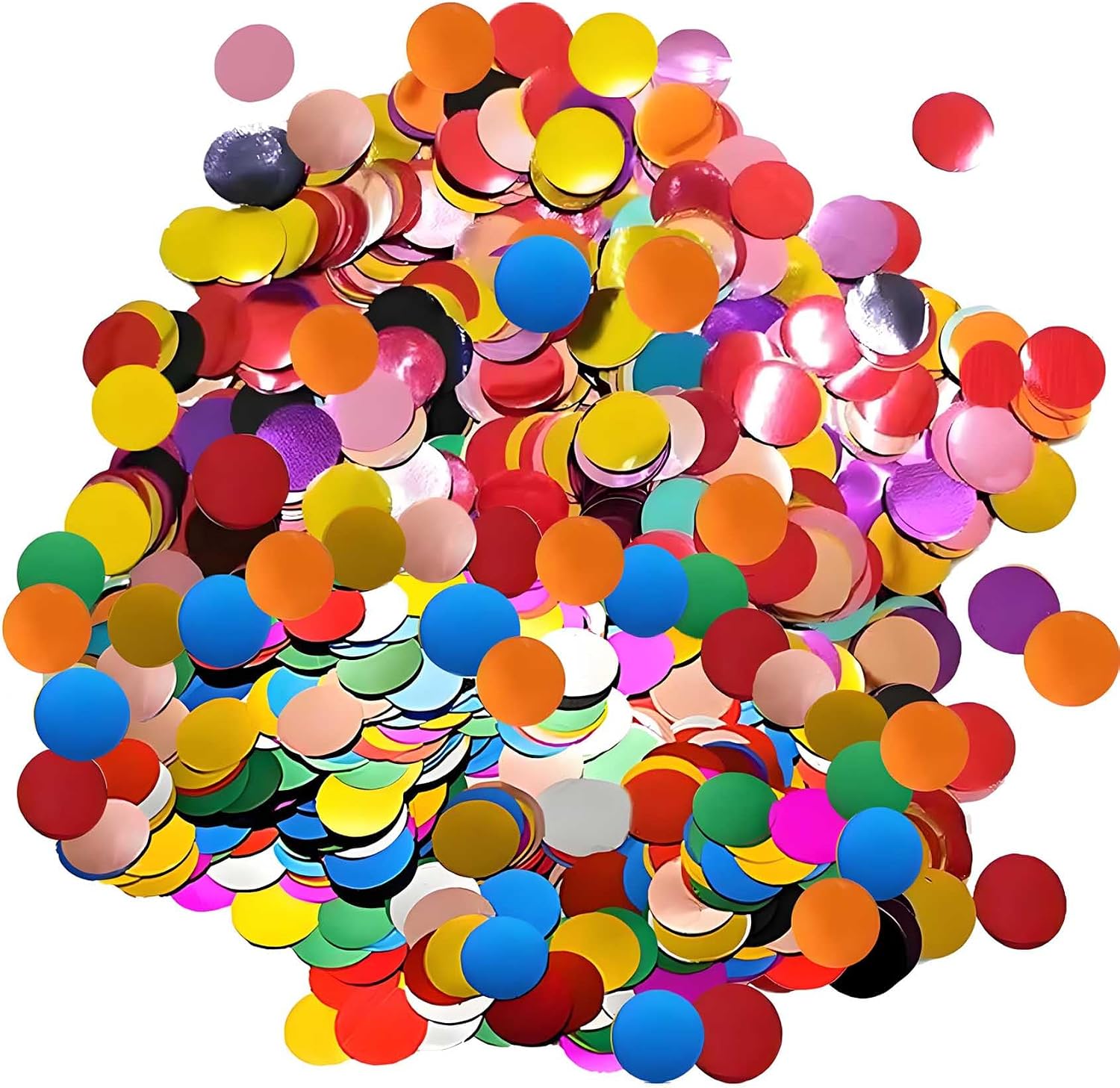 Rainbow Metallic Foil Confetti 8000 Pcs Multicolor Shiny Round Table Confetti for Fill Balloon Wedding Graduation Party Decorations,60g of pack
