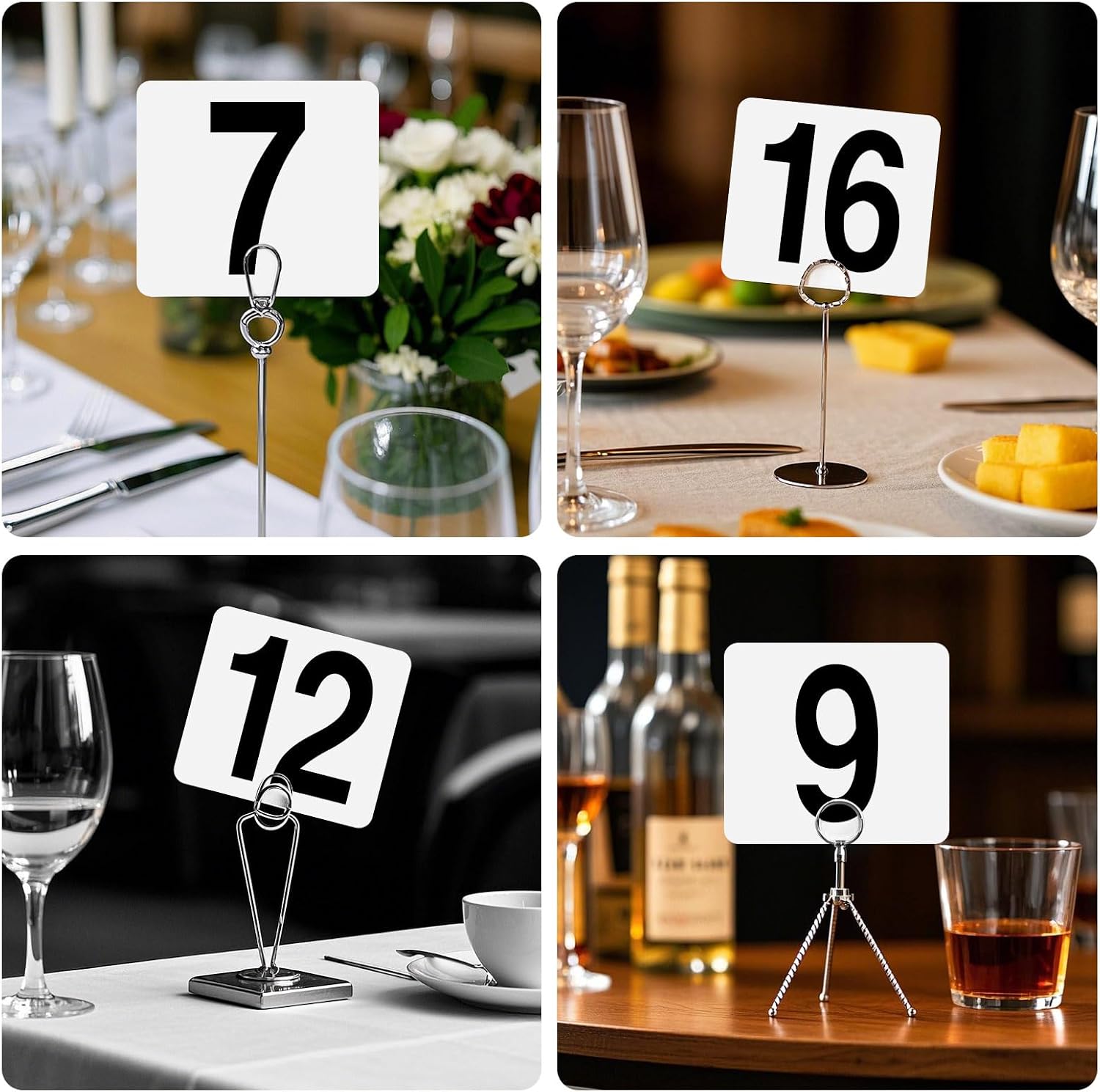 100 Pcs Table Numbers 1-100, Plastic Double Sided Table Number Cards, 4x3.7 Inch Number Signs for Wedding, Restaurant, Reception, Party, Anniversary, Event