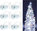TingMiao Cool White Fairy String Lights Battery Operated LED Starry Lights 7.2ft 20 LEDs Silvery Copper Wire for Christmas DIY Decoration Wedding Party (6 Pack)
