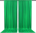 2 Panels Green Backdrop Curtain, 10 x 7 Feet Background Curtains for Parties, Weddings, Baby Showers, Bachelorette Halloween, Christmas Birthday Party Photoshoot Backdrop Curtains Decorations