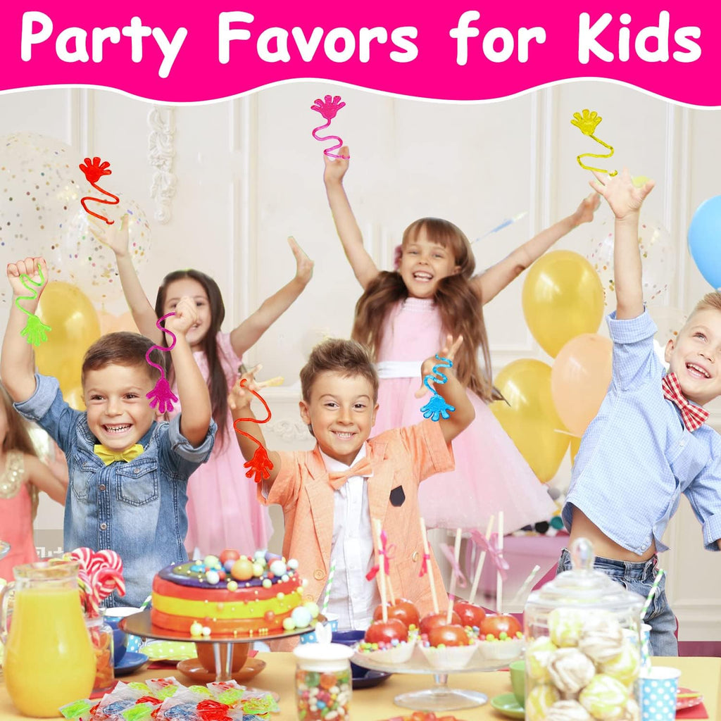 100PCS Sticky Hands Birthday Party Favors for Kids 4-8 8-12 Summer Goodie Bag Stuffers Classroom Treasure Box Toys Carnival Prizes Bulk Mini Treat Trinket Pinata Fillers Back to School Students Gifts