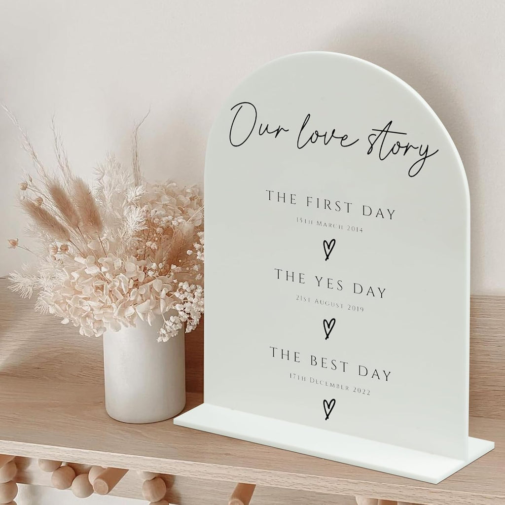8x10 Inch White Arch Acrylic Sign with Stand | 5 Pack Blank White Acrylic Arch Sign with Base for DIY Wedding Table Numbers, Arched Wedding Signage, Events& Parties (8x10 Inch)