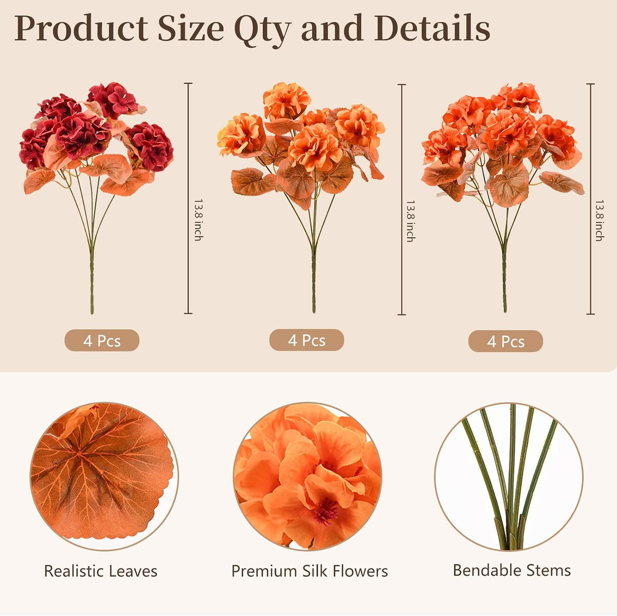 fall artificial flowers for outdoors uv resistant, faux shown in use
